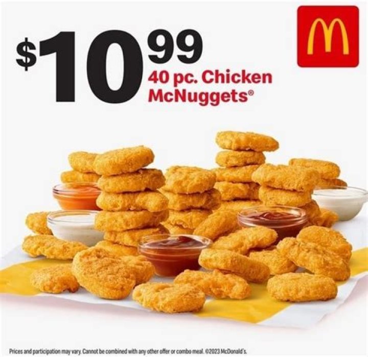 How much is 40 chicken McNuggets at McDonald’s?