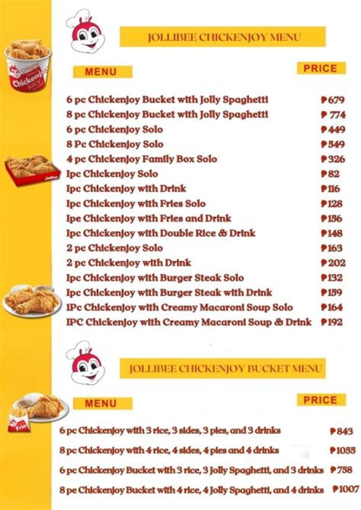 How much is a 10 piece chicken joy at Jollibee?