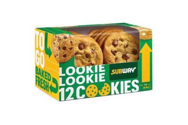How much is a 12 pack of cookies at Subway?