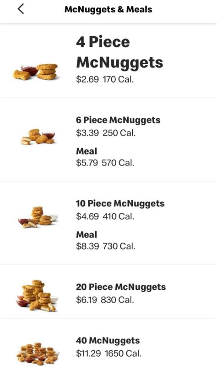 How much is a 50-piece nugget at McDonald’s?
