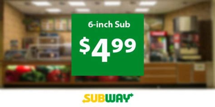How much is a 6-inch at Subway?