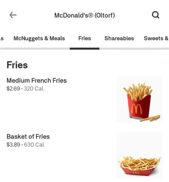 How much is a basket of fries at mcdonalds?