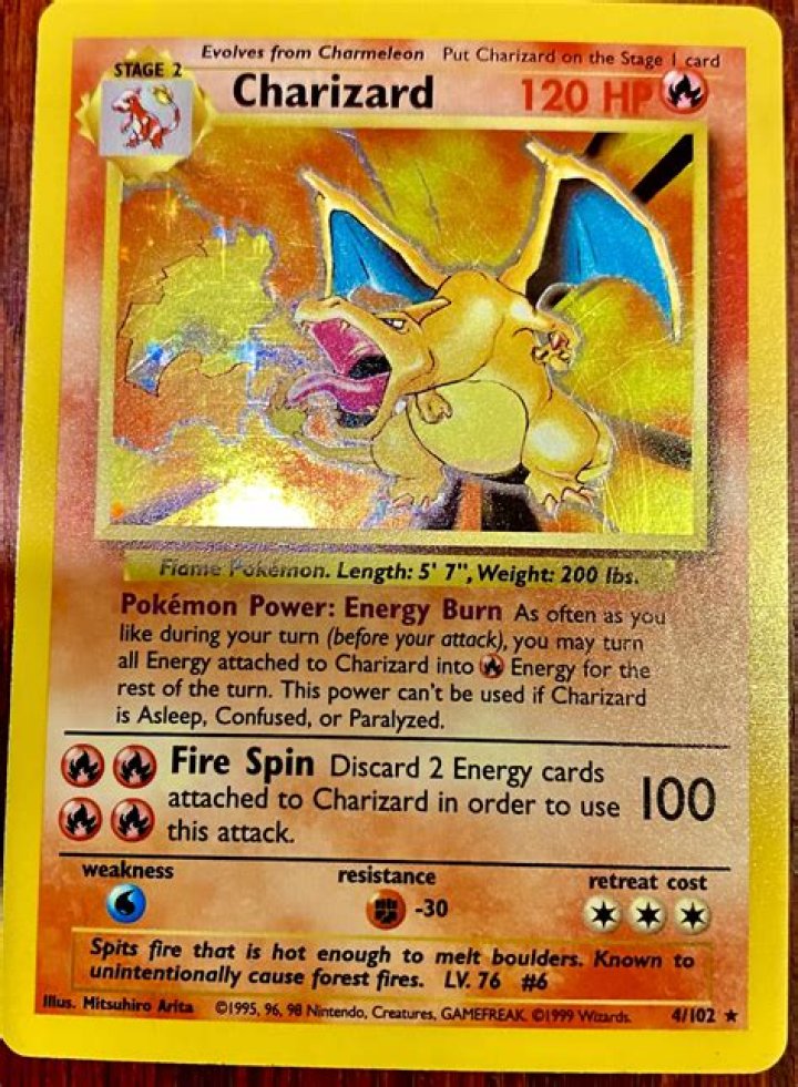 How much is a Charizard holographic card worth?
