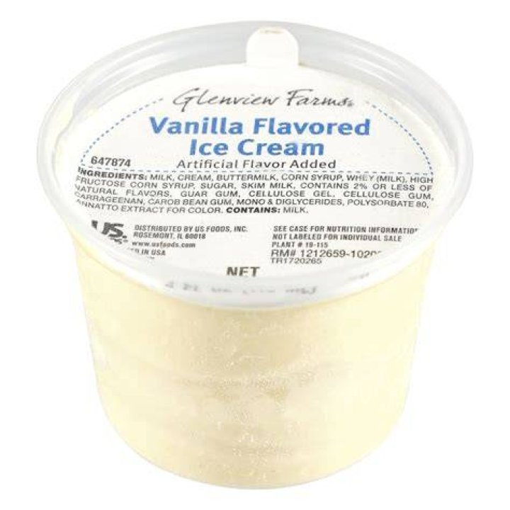 How much is a cup of vanilla ice cream?