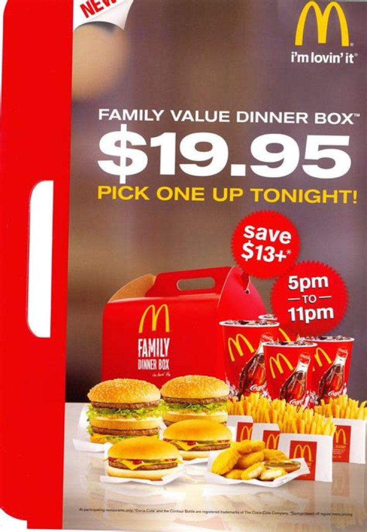 How much is a family dinner box at mcdonalds?
