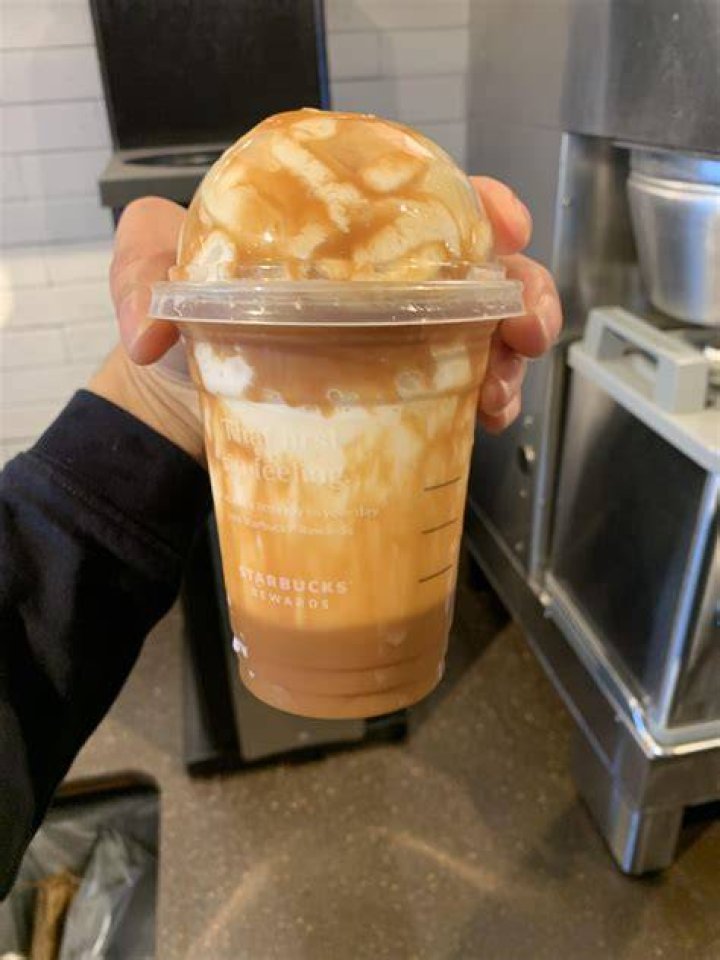 How much is a medium caramel frappe at Starbucks?