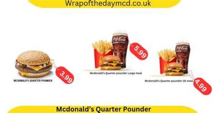 How much is a Quarter Pounder meal UK?