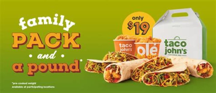 How much is a six pack and a pound at Taco John’s?