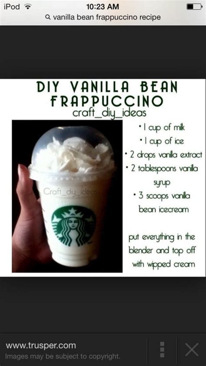 How much is a vanilla bean frappuccino?