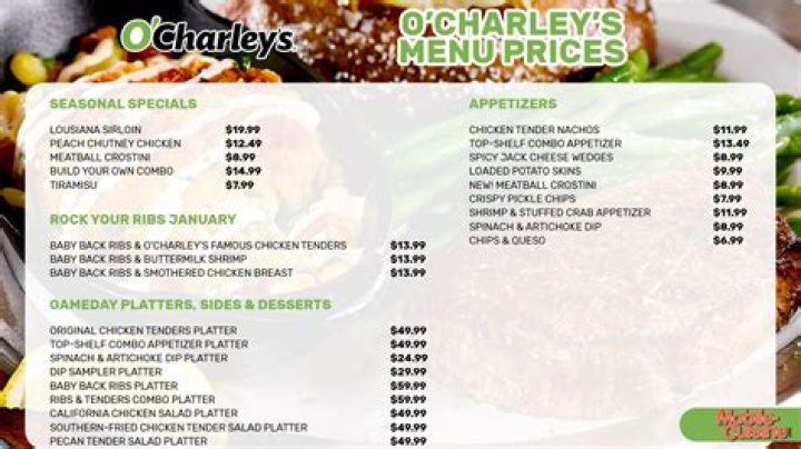 How much is a whole pie at O Charley’s?