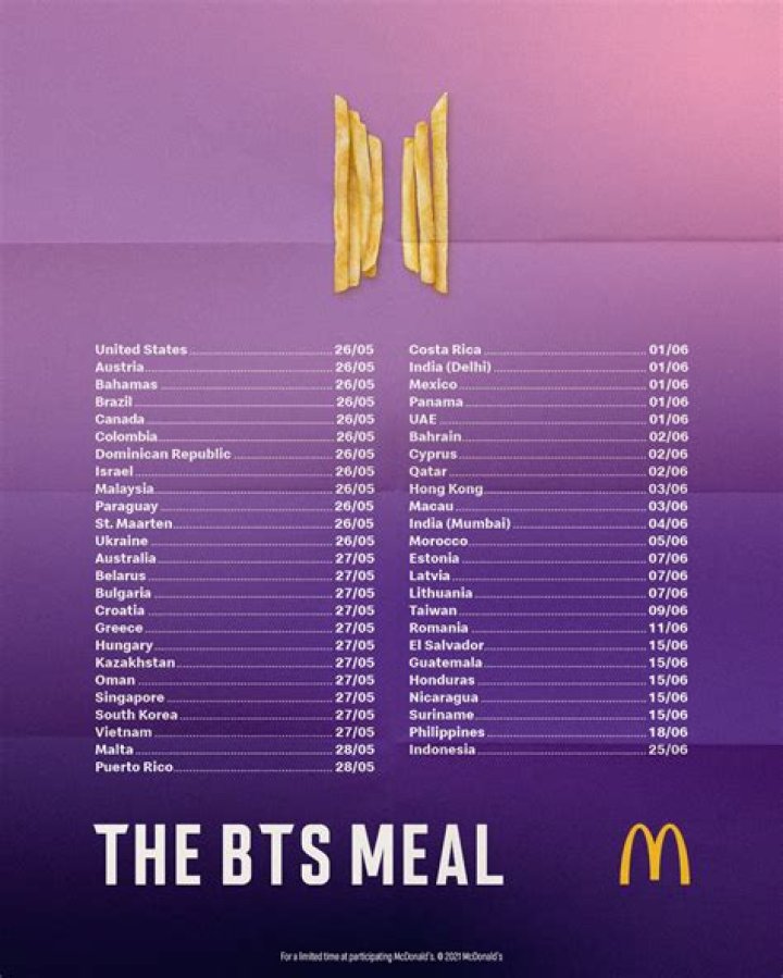How much is BTS meal in Philippines price?