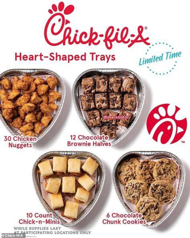 How much is the Chick-fil-A heart nugget tray?