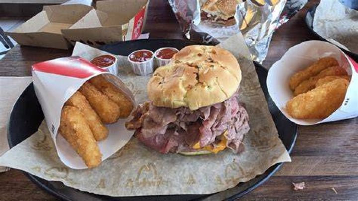 How much is the half pound roast beef at Arby’s?