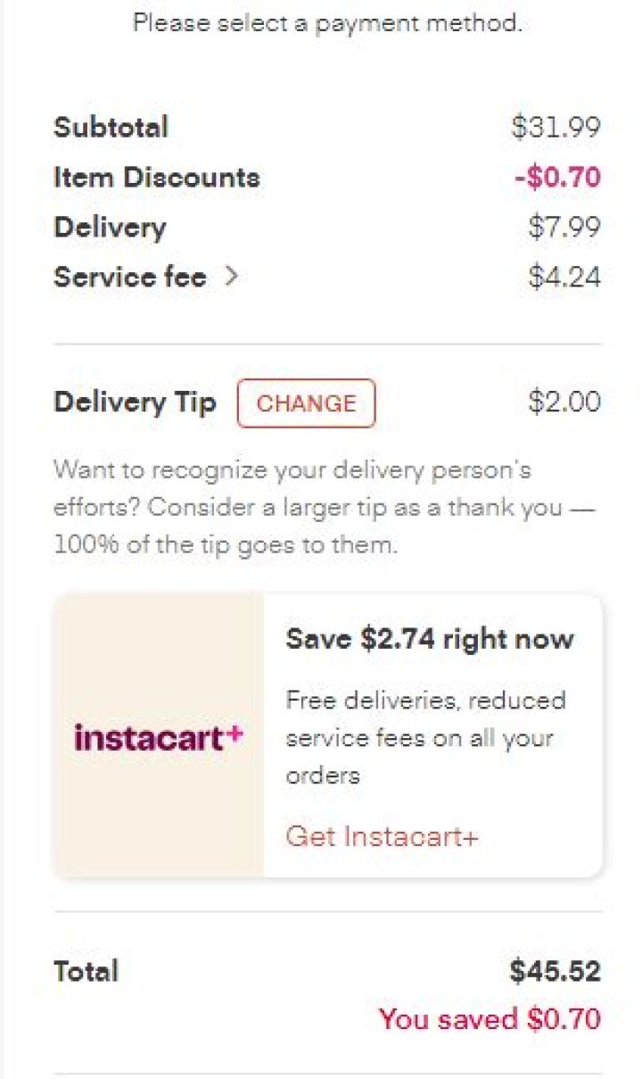 How much should I tip for Walmart delivery?