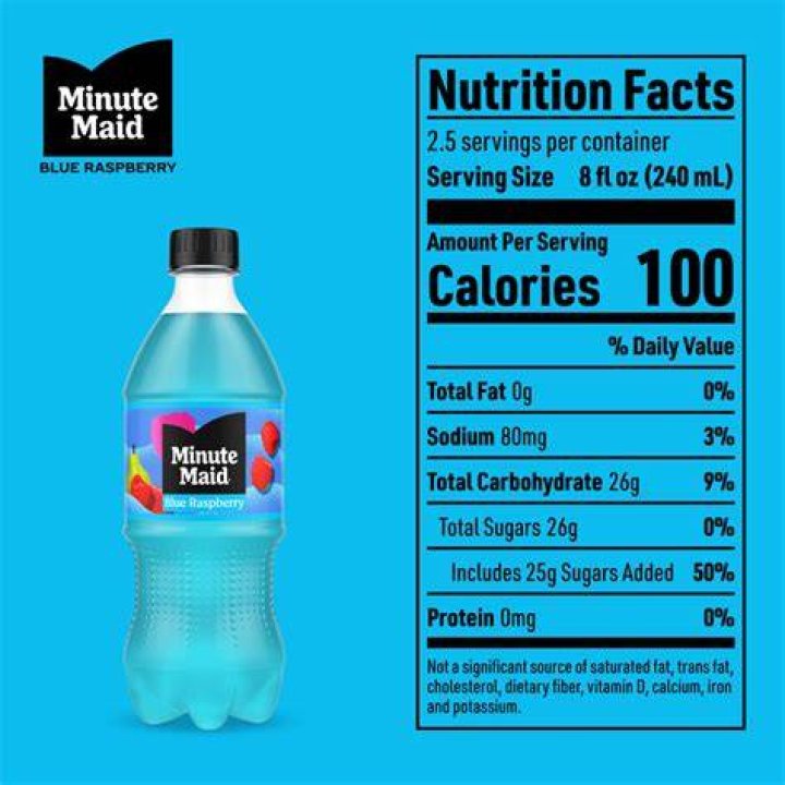 How much sugar is in a blue raspberry Minute Maid?