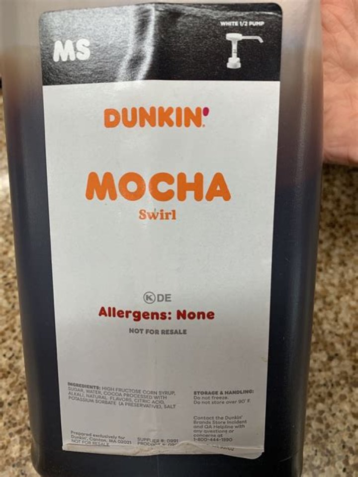 How much sugar is in Dunkin Donuts flavor swirls?