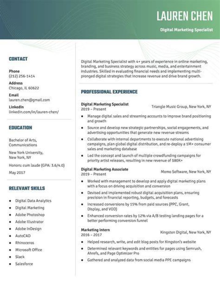 How should resume look in 2021?