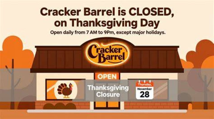 Is Cracker Barrel open on Thanksgiving?