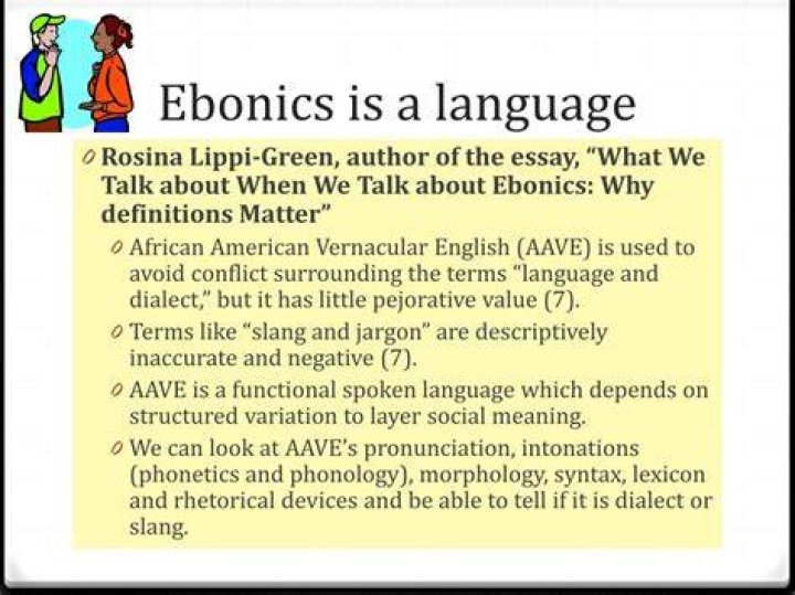 Is Ebonics an official language?