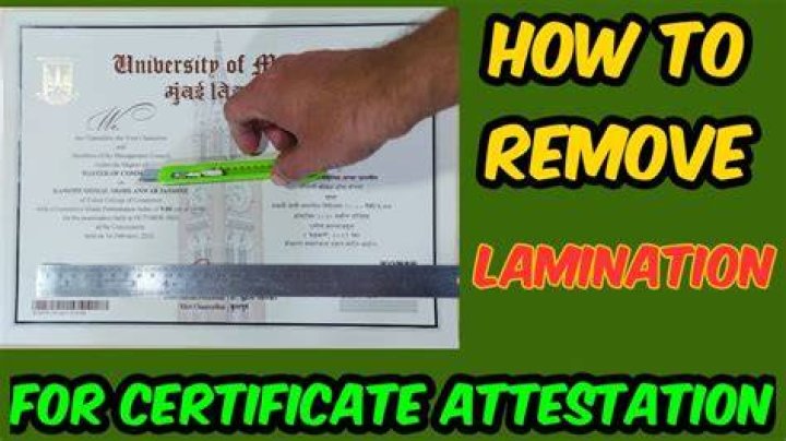 Is it possible to remove lamination from certificate?