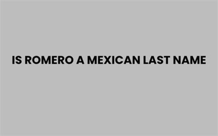 Is Romero a common last name?