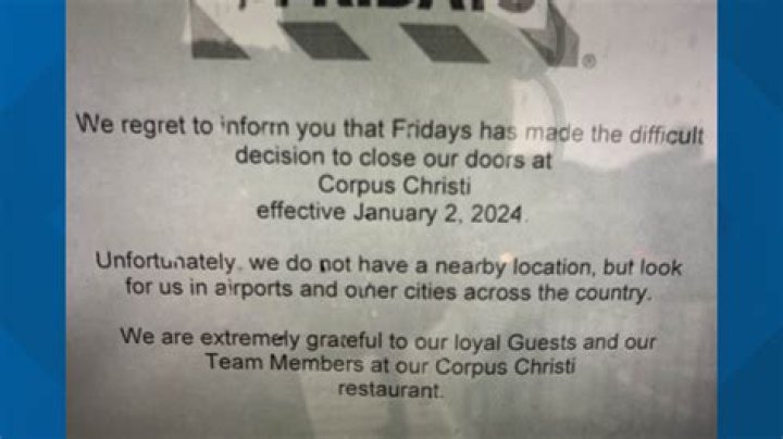 Is TGI Friday’s closing in 2020?