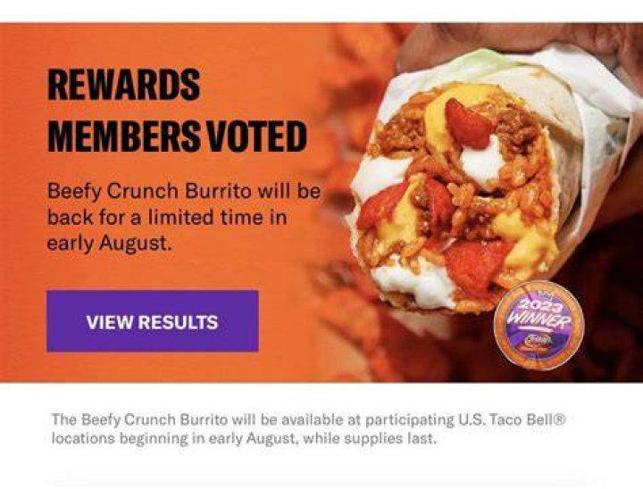 Is the Beefy Crunch Burrito still available?