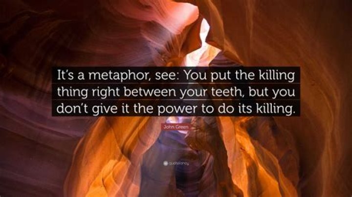 Quote – "It’s a metaphor, see: You put the killing thing right between your teeth, but you don’t…"