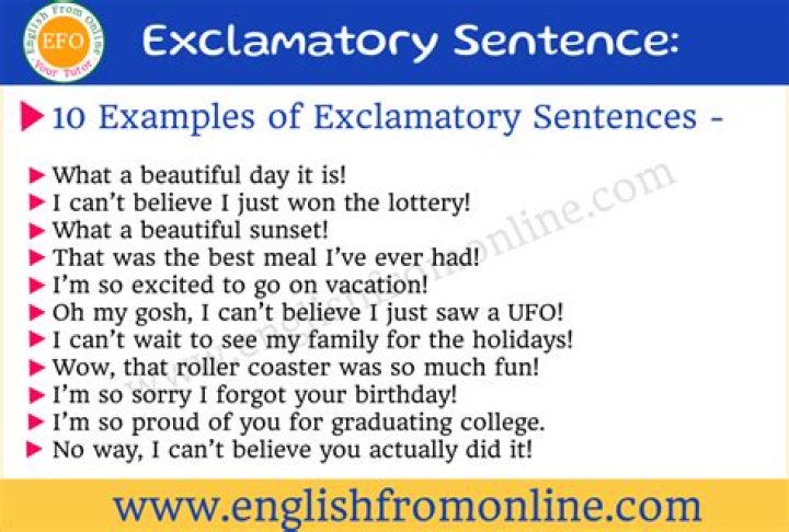 What are 10 examples of exclamatory sentences?