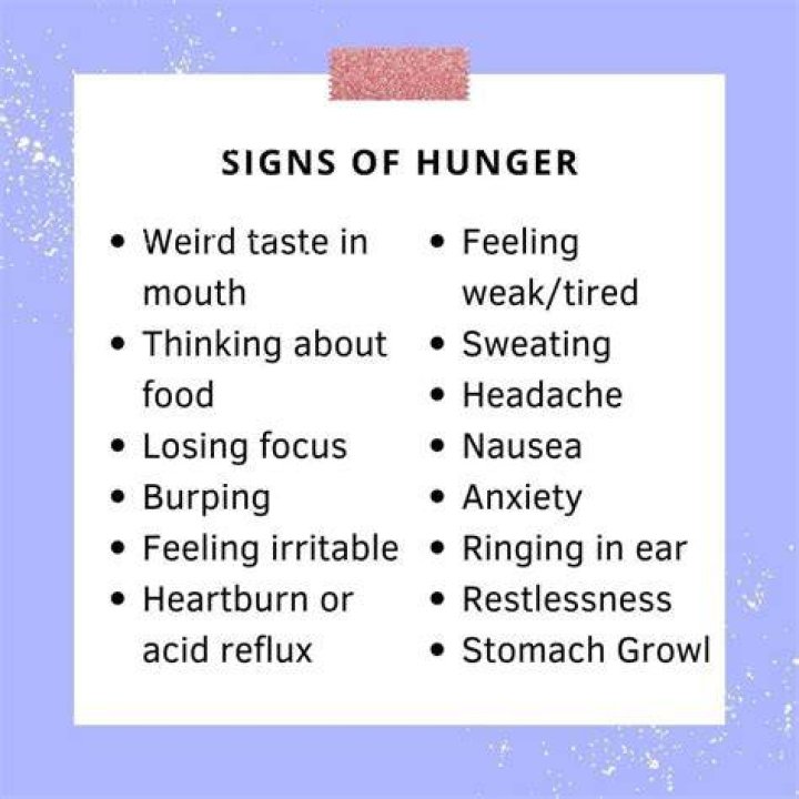 What are 2 signs of extreme hunger?