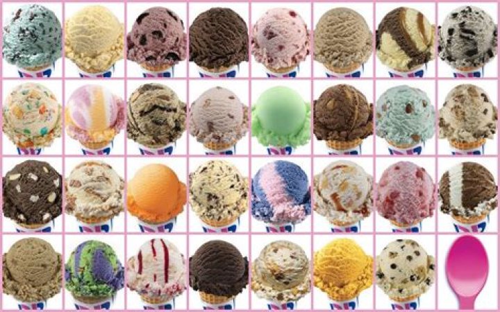 What are the 31 flavors of ice cream?