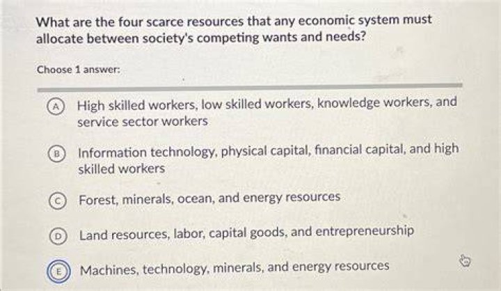 What are the four scarce resources?
