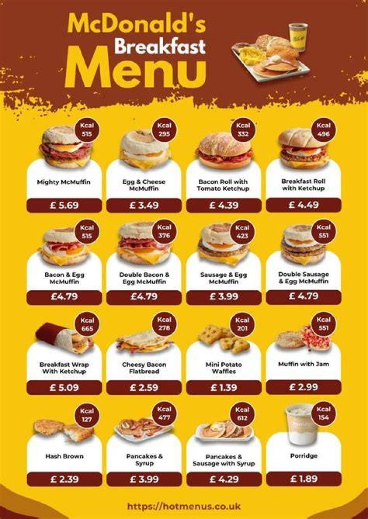 What are the hours for breakfast at McDonald’s?