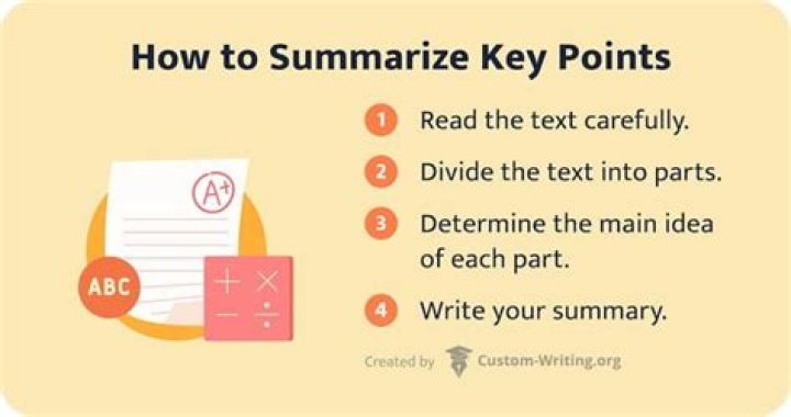 What are the main points of a summary?