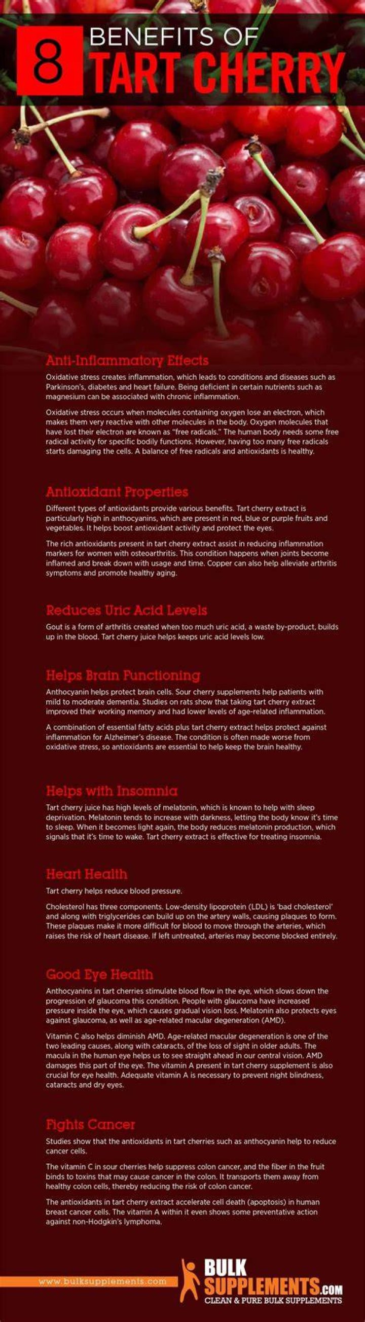 What are the side effects of tart cherry juice?