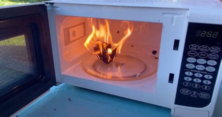 What can catch fire in a microwave?