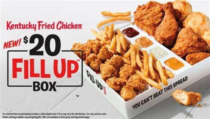 What comes with the $20 fill up at KFC?