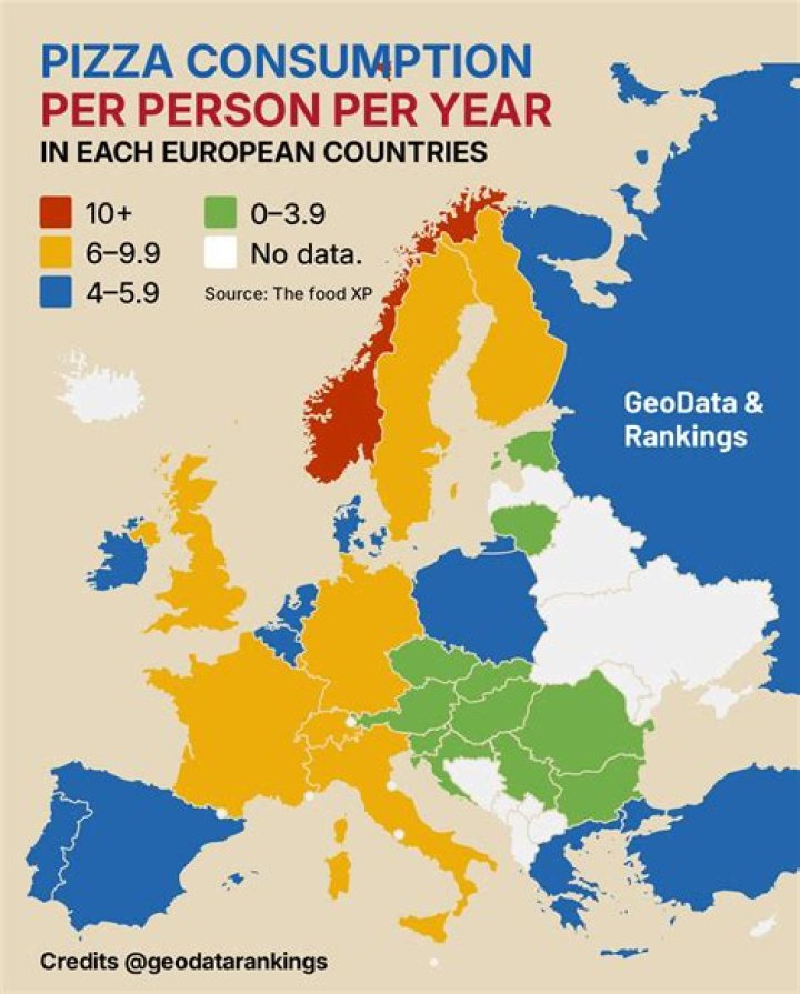 What country eats the most pizza a year?