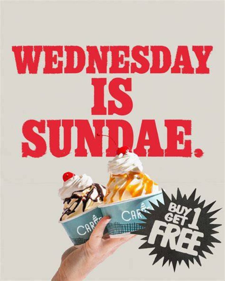 What day is buy one get one free at Carvel?