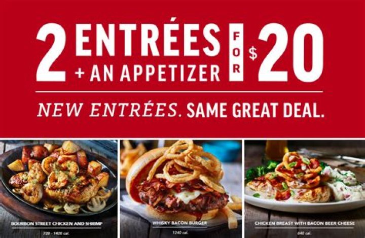 What do you get for 2 for 20 at Applebee’s?