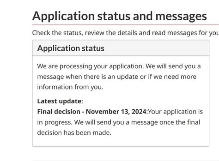 What does in progress mean on application status?