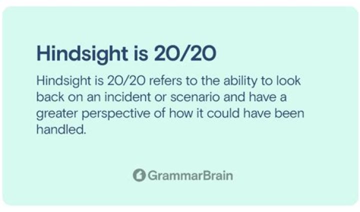 What does it mean when hindsight is 20 20?