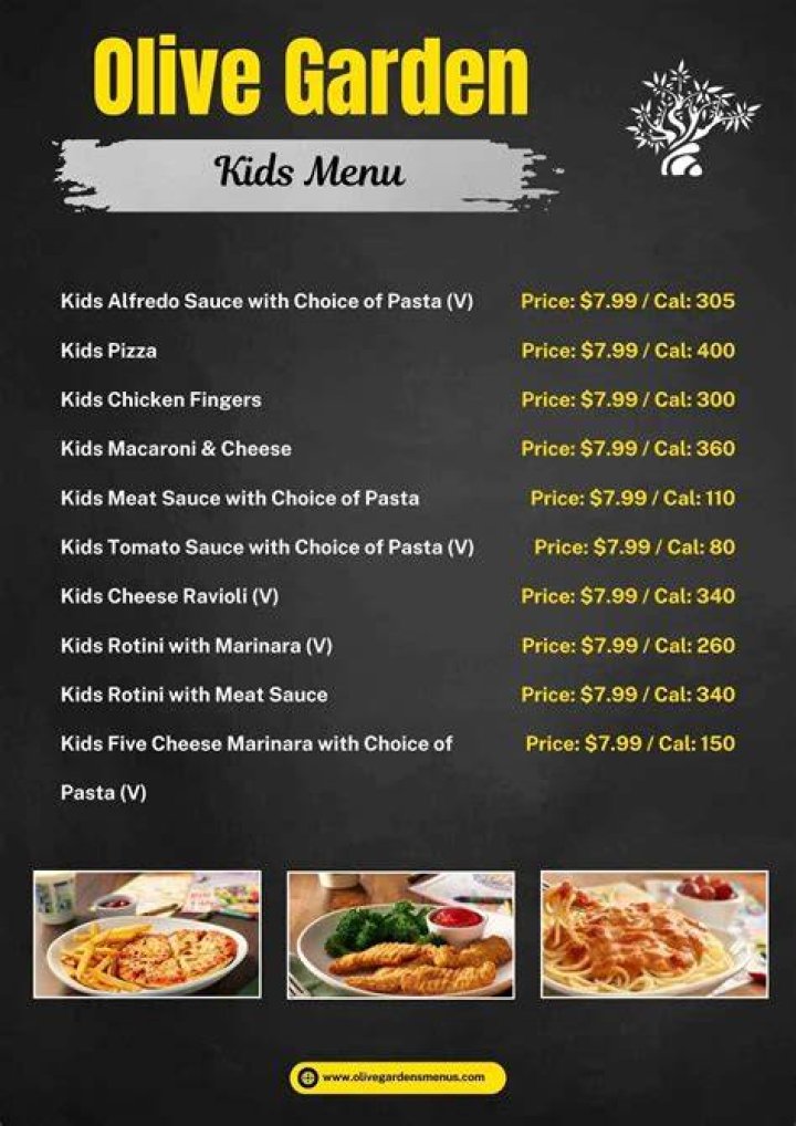 What does Olive Garden Kids Meal include?