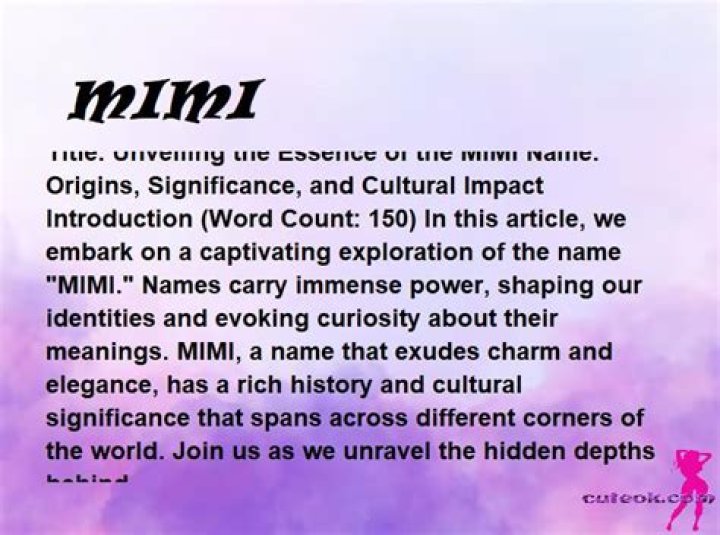 What does the name Mimi stand for?