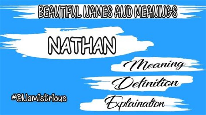 What does the name Nathan mean for a boy?