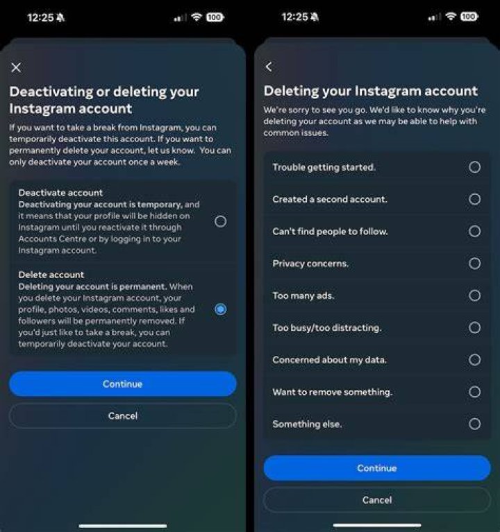 What happens to Instagram messages when you delete your account?