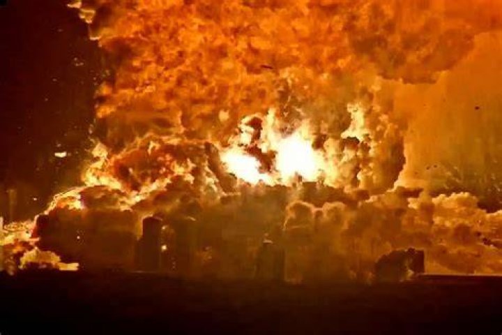 What happens when a shell explodes?