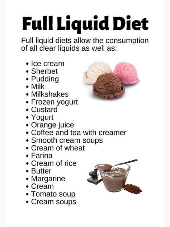 What is allowed on full liquid diet?