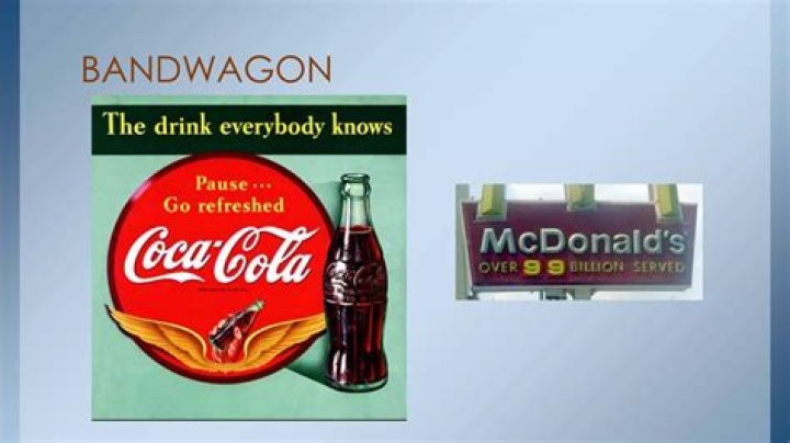 What is an example of bandwagon advertising?