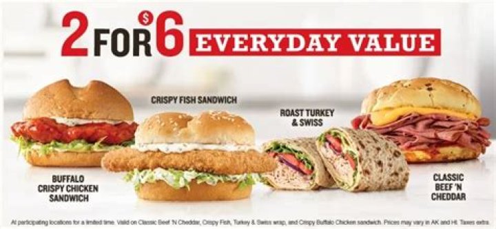 What is Arby’s 2 for 6 deal right now?